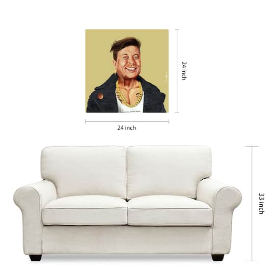 Empire Art Direct Hipstory™ 24" x 24" Hip Elon Frameless Free Floating Printed Tempered Glass Wall Art